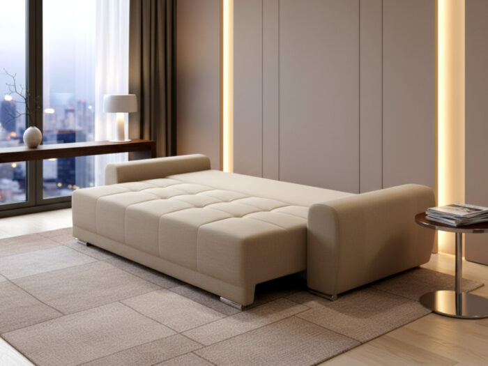 Duża Kanapa Rozkładana 265 CM Sofa 3 Osobowa Wolnostojąca Na Sprężynach Bonellowych + Wybór Kolorów - ATENA