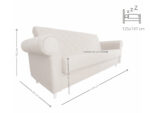 Sofa 3 Osobowa 244 CM Kanapa Rozkładana Z Funkcją Spania Pojemnikiem + Sprężyny Bonell Pianka HR - BALI