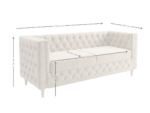 Wymiary sofy chesterfield beżowej Aspen