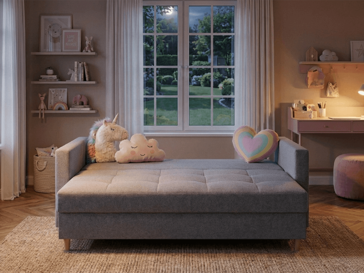 Sofa przy zgaszonym świetle Kanapa dziecięca 155 cm Tempe