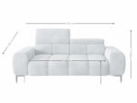 Nowoczesna Sofa 2-Osobowa 192 CM + Designerska Pikowana Kanapa Do Salonu + Wysokie Metalowe Nóżki + Regulowane Zagłówki - SALLY