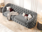Pikowana Sofa Rozkładana 3 Osobowa 290 CM - Elegancka Kanapa W Stylu Glamour + Pianka HR45 + Sprężyny Bonell - VENUS