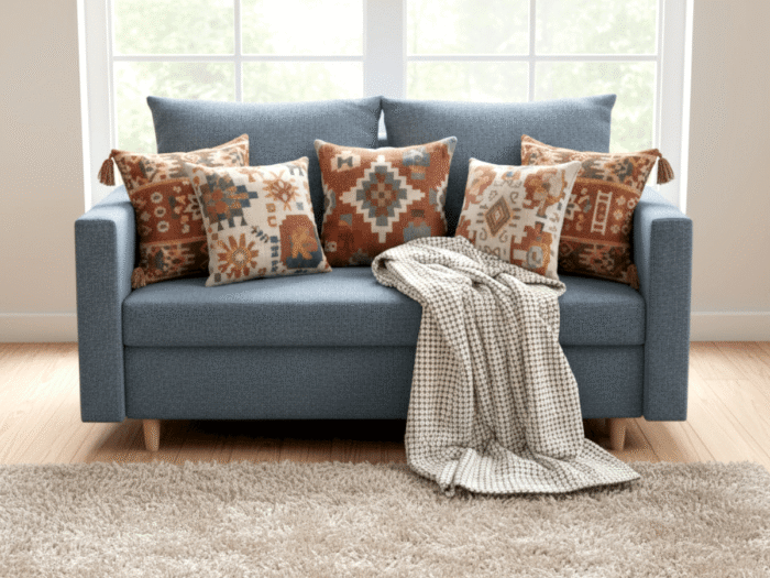 Dwuosobowa Sofa 155 CM Mała Kanapa Rozkładana Z Pojemnikiem + Sprężyny Bonell Pianka T30 + Wybór Kolorów DALLAS