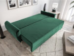 Sofa Rozkładana 3 Osobowa 242x90 CM Kanapa Z Funkcją Spania Pojemnikiem + Wysokie Nóżki + Wybór Kolorów PRESTON