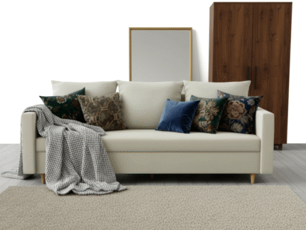 Sofa Z Funkcją Spania 3 Osobowa 222 CM Kanapa Rozkładana Z Pojemnikiem + Wysokie Nóżki + Wybór Kolorów SPRING