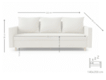 Sofa 3 Osobowa Rozkładana SPRING 222 CM - Na Bonellu Z Pianką T30 + Wysokie Nóżki - obrazek 11