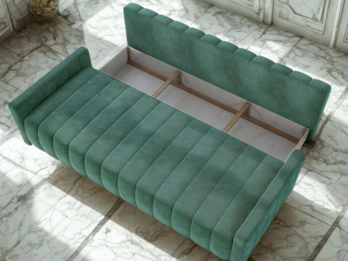 Kanapa Rozkładana 3-Osobowa 226 CM Wygodna Sofa Do Salonu + Wysokie Nóżki + Eleganckie Meble Wypoczynkowe - SUNNY