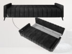 Kanapa Rozkładana 3-Osobowa 226 CM Wygodna Sofa Do Salonu + Wysokie Nóżki + Eleganckie Meble Wypoczynkowe - SUNNY