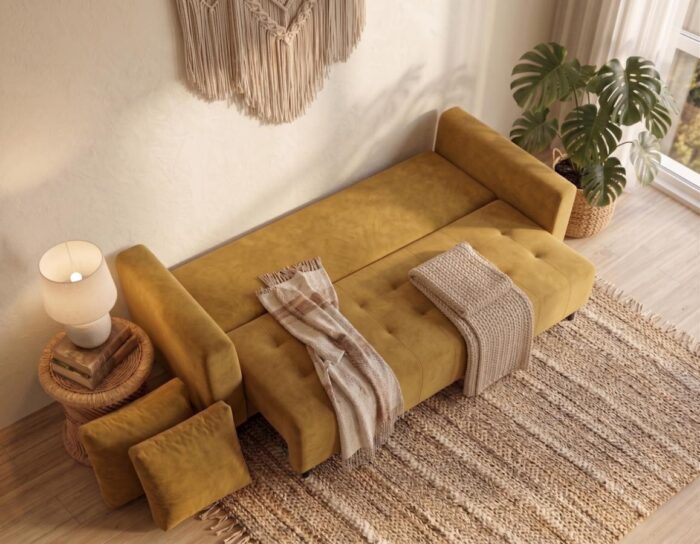 Sofa Z Funkcją Spania Cortina 235 cm rozłożona