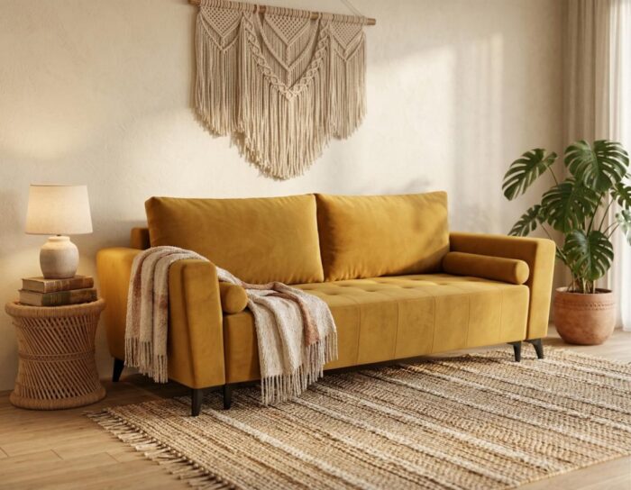 Sofa Z Funkcją Spania Cortina 235 cm styl boho