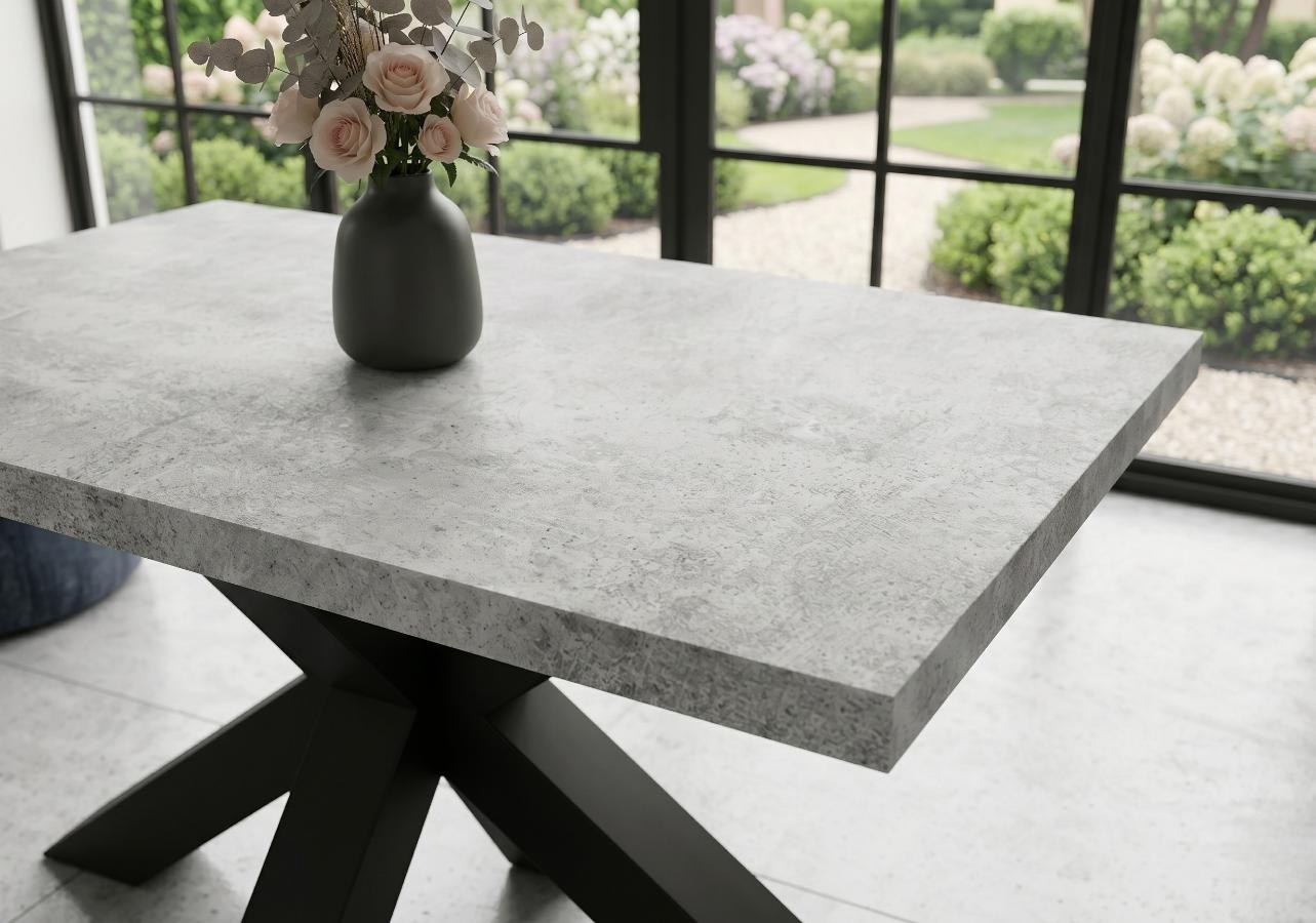 Stolik Kawowy 90x60 cm Brooklyn blat o grubości 36 mm beton jasny