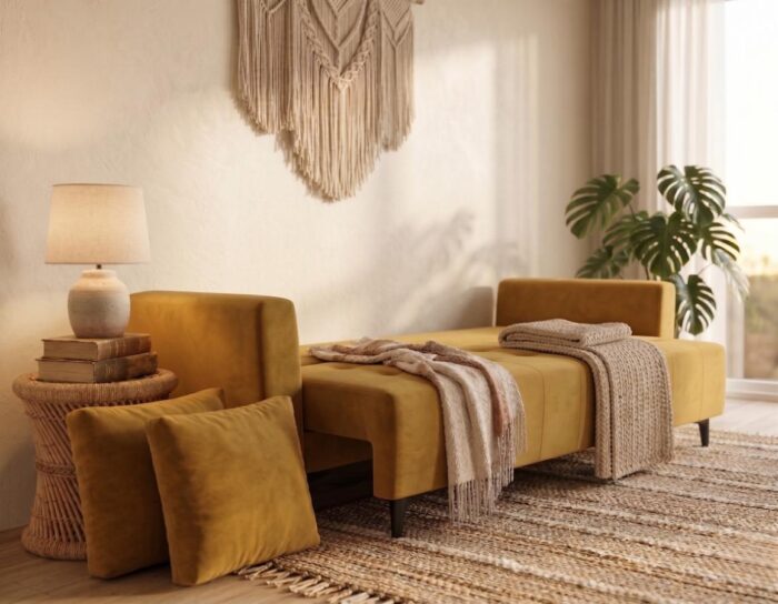 Sofa Z Funkcją Spania Cortina 235 cm wygodne spanie w salonie
