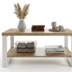 Stolik kawowy 90x60 cm Soho przodem w industrialnym wnętrzu