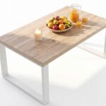 Stolik Kawowy 90x60 cm Livio Ława Loft Prostokątna | Białe Metalowe Nogi