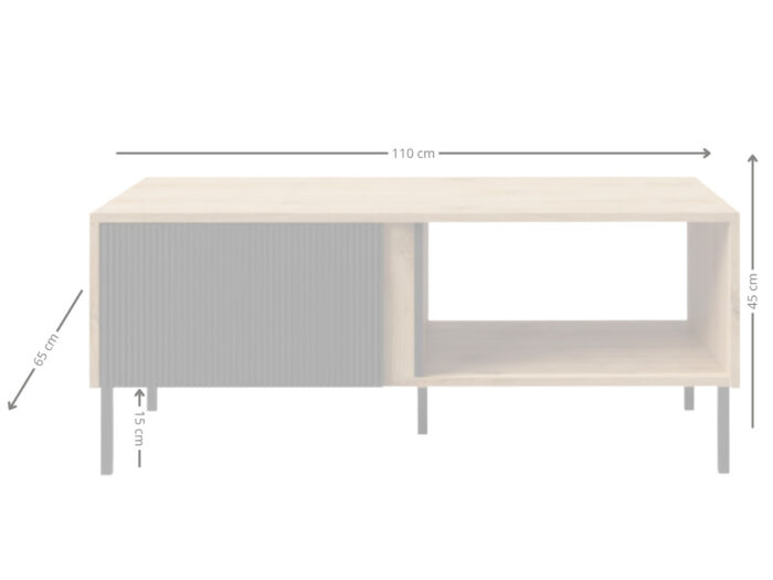 Stolik Kawowy Arras 08 110x45 cm wymiary