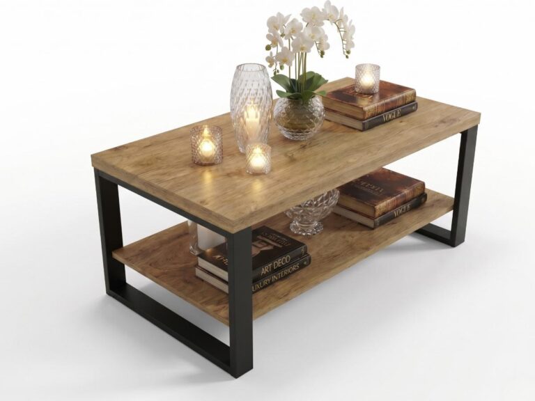 Stolik kawowy Loft 90x60 cm Soho z czarnymi nogami