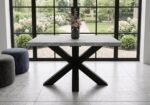 Stolik Kawowy 90x60 cm Brooklyn styl loft czarne nogi pająk + beton blat