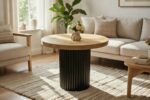 Kadr frontalnie na Okrągły Stolik Loft 65 cm Unity