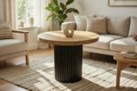 Ujęcie przodem na Okrągły Stolik Loft 65 cm Unity