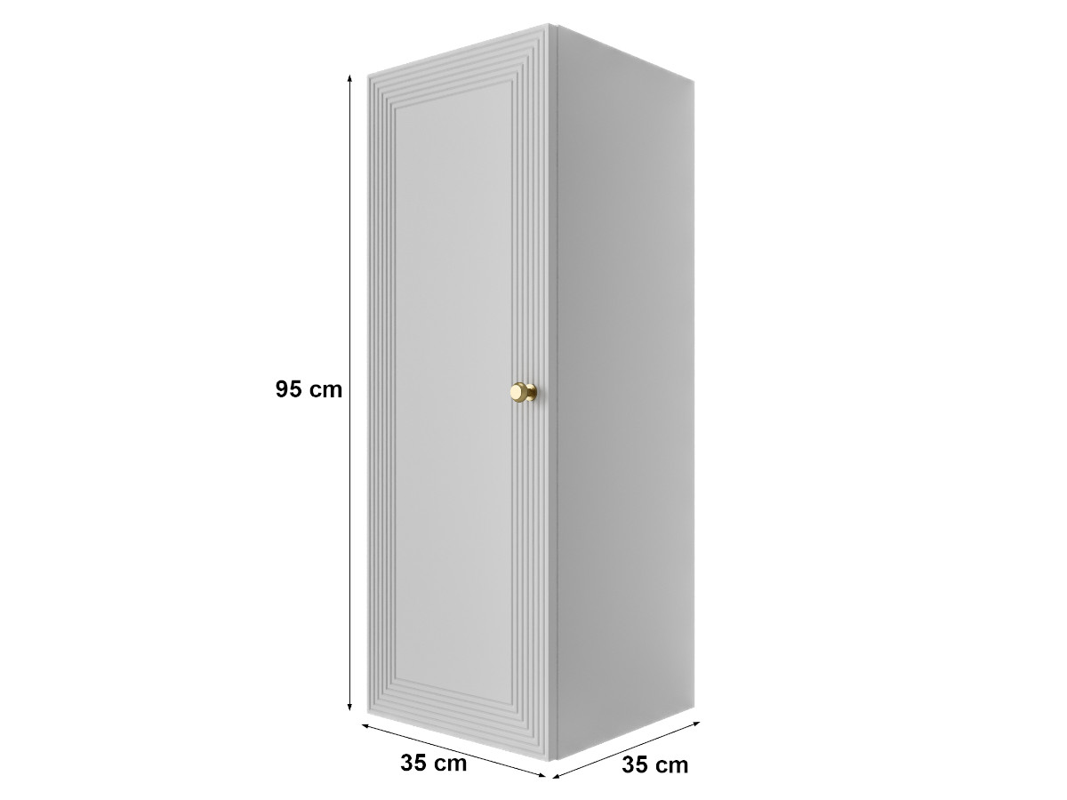Szafka Modułowa Biała 95 CM - Stwórz Własny Zestaw Mebli - Frezowane Malowane Fronty MDF - SN4
