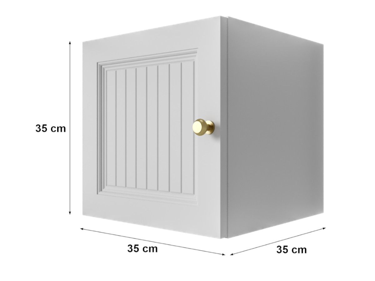 Szafka Modułowa Biała 35 CM - Stwórz Własny Zestaw Mebli - Frezowane Malowane Fronty MDF - SN1