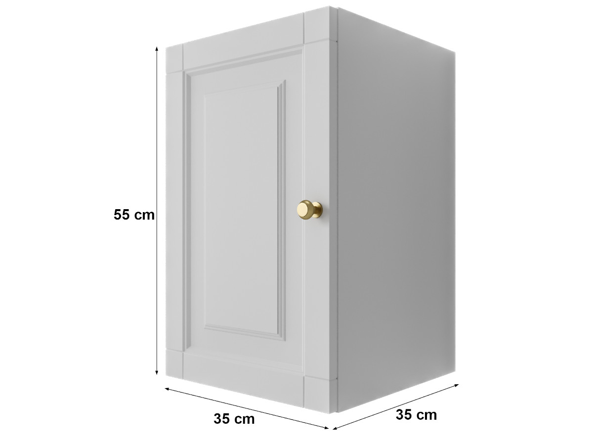 Szafka Modułowa Biała 55 CM - Stwórz Własny Zestaw Mebli - Frezowane Malowane Fronty MDF - SN2