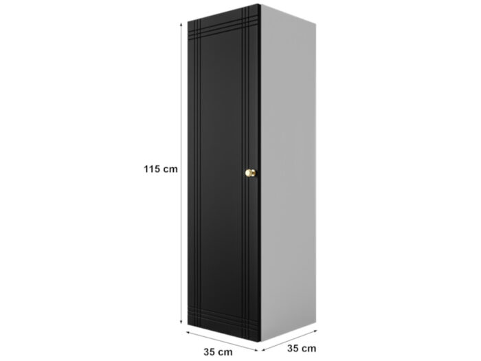 Szafka Modułowa 115x35 CM - Stwórz Własny Zestaw Mebli - Frezowane Malowane Fronty MDF - SN5 Biało Czarna