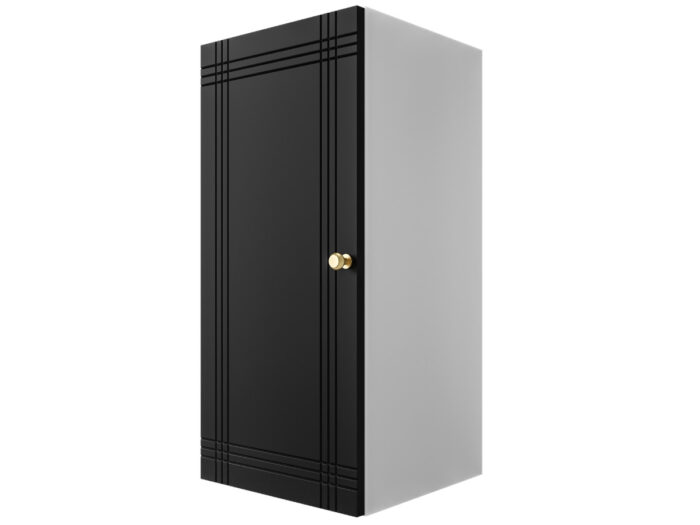 Szafka Modułowa 75x35 CM - Stwórz Własny Zestaw Mebli - Frezowane Malowane Fronty MDF - SN3 Biało Czarna