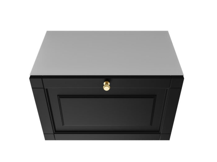 Szafka Modułowa 55x35 CM - Stwórz Własny Zestaw Mebli - Frezowane Malowane Fronty MDF + Wzory Do Wyboru - SN2 Biało Czarna