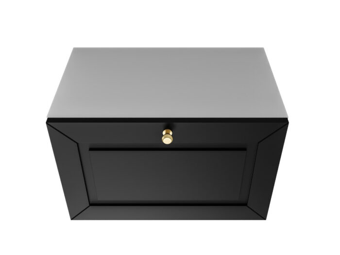 Szafka Modułowa 55x35 CM - Stwórz Własny Zestaw Mebli - Frezowane Malowane Fronty MDF + Wzory Do Wyboru - SN2 Biało Czarna