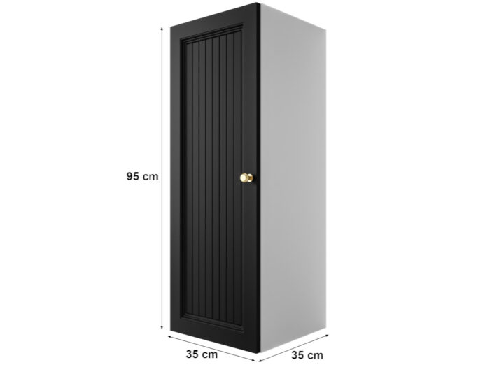 Szafka Modułowa 95x35 CM - Stwórz Własny Zestaw Mebli - Frezowane Malowane Fronty MDF - SN4 Biało Czarna