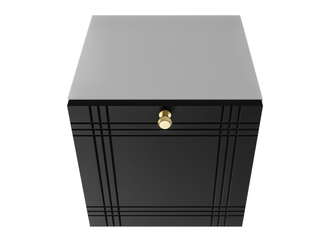 Szafka Modułowa 35X35 CM - Stwórz Własny Zestaw Mebli - Frezowane Malowane Fronty MDF - SN1 Biało Czarna
