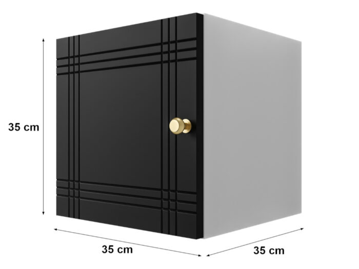 Szafka Modułowa 35X35 CM - Stwórz Własny Zestaw Mebli - Frezowane Malowane Fronty MDF - SN1 Biało Czarna