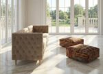 Sofa chesterfield Aspen w kadrze bokiem