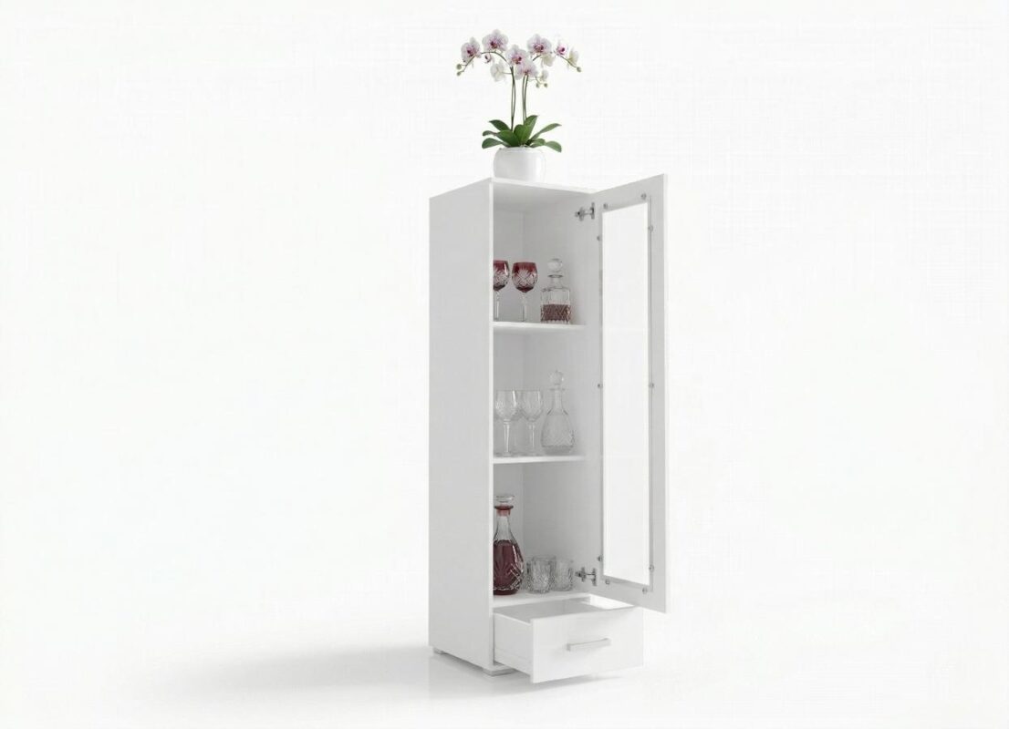 Witryna Do Salonu 50x191 cm Trend 17 otwarta biała