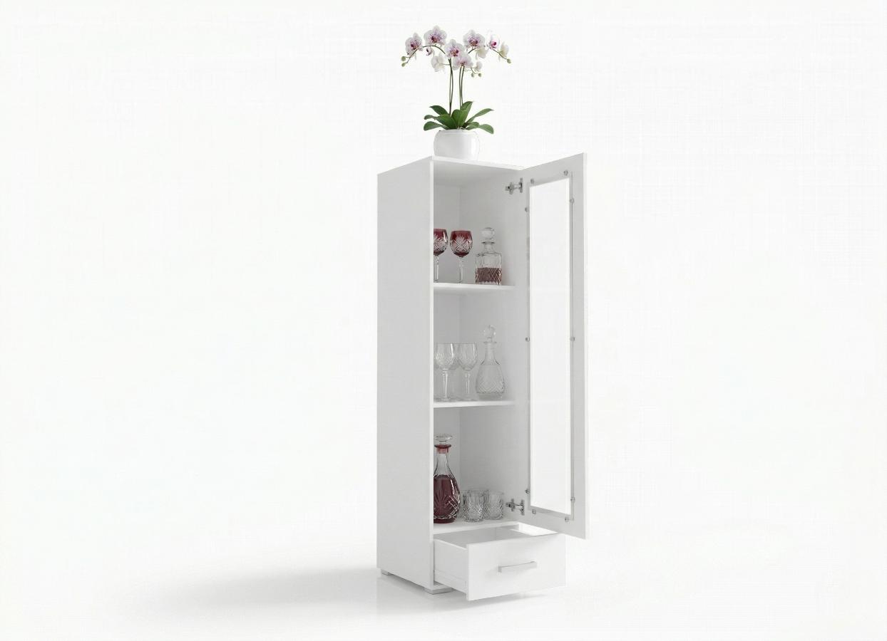 Witryna Do Salonu 50x191 cm Trend 17 otwarta biała