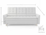 Nowoczesna Kanapa 215 CM 3 Osobowa Rozkładana Sofa + Regulowana Wysokość Oparcia + Sprężyna Falista Pianka Wysokoelastyczna - ARDEA